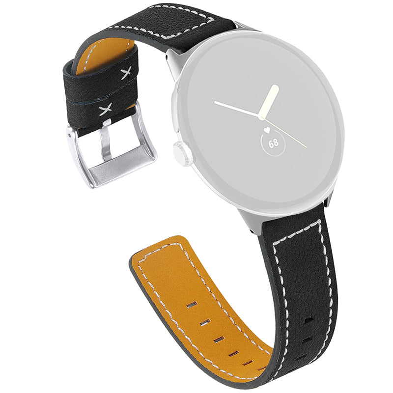 Stitching Watch Band for Google Pixel Watch 2 Pixel Watch Genuine Leather Watch Strap Replacement Part Stitching Watch Band for Google Pixel Watch 2 Pixel Watch Genuine Leather Watch Strap Replacement Part